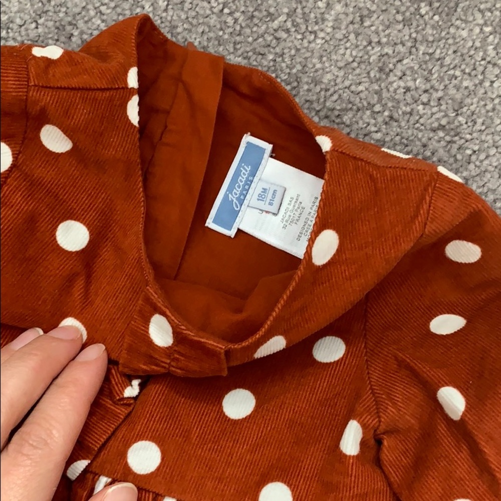 Jacadi Brown Polka Dot Dress - Picture 2 of 2